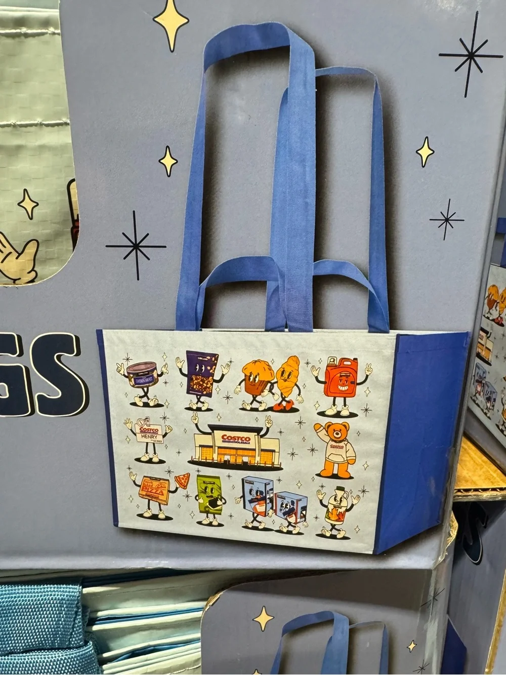Costco Reusable Shopping Bag 4-pack Blue NWT